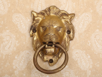 Brass Lion Face Door Handle