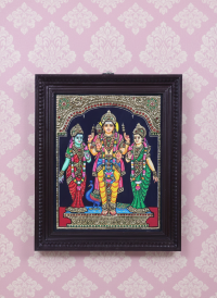 Thanjavur Painting 15X12 Inch Murugan Valli Theivanai