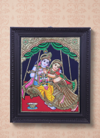 Thanjavur Painting 20X16 Inch Jula Radha Krishna