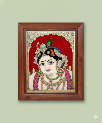 Glass Painting Face Krishna
