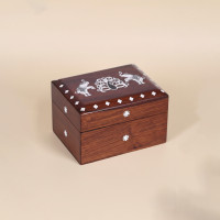 White Wood Playing Card Box Three in One