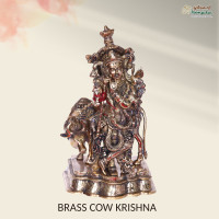 Brass 18 Inch Cow Krishna
