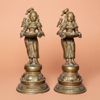 Bronze 12 inch Pavai Vilakku Amman
