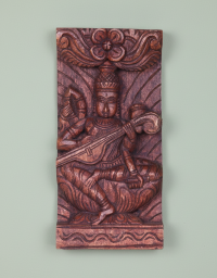 Wooden Saraswathi Panel 12x12 inch