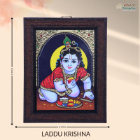 Thanjavur Painting Laddu Krishna