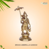 Brass 6 Inch Umbrella Ganesh